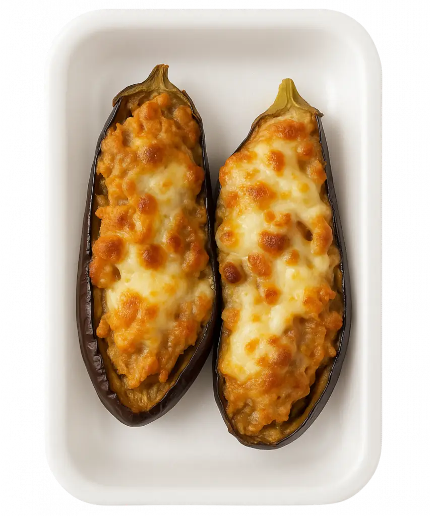 Berenjena rellena atun y queso